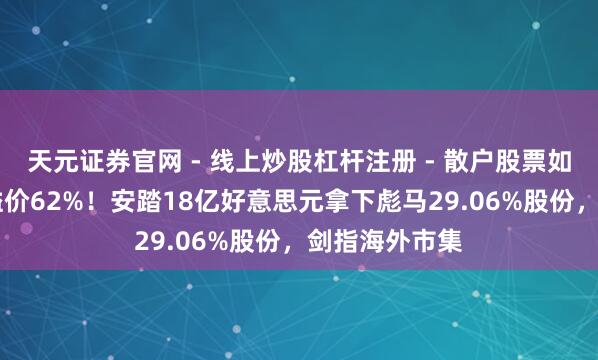天元证券官网 - 线上炒股杠杆注册 - 散户股票如何配资开户 溢价62%！安踏18亿好意思元拿下彪马29.06%股份，剑指海外市集